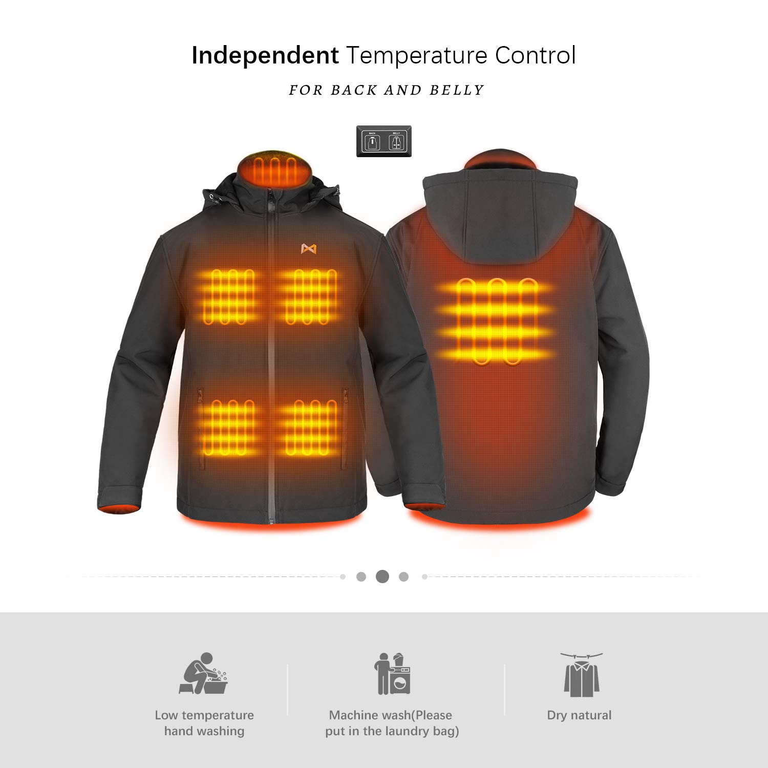 Heated Jacket for Men & Women - Winter Warm Electric Heated Coat with USB Charging - Perfect for Outdoor Activities, Camping, Hiking and Cold Weather