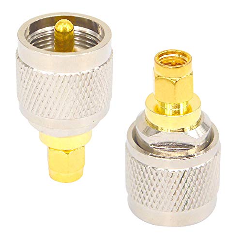 100pcs SMA to UHF Adapter Connector - SMA Male Plug to UHF Male Plug Straight RF Coaxial Adapter for Ham Radio, Antenna, CCTV, and Communication Equipment