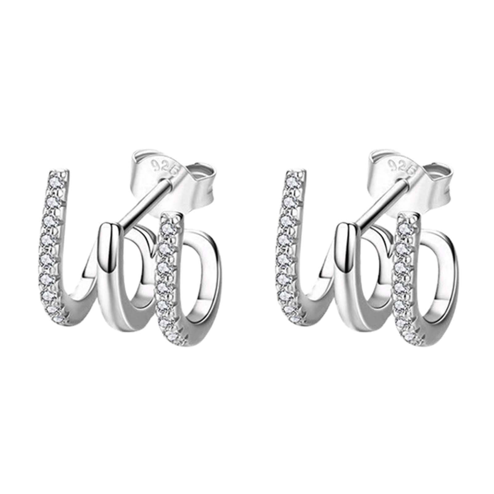 Elegant Heart Crystal Stud Earrings for Women - Sterling Silver Fashion Jewelry Gift for Birthday & Anniversary - Perfect for Parties, Date Nights & Special Occasions
