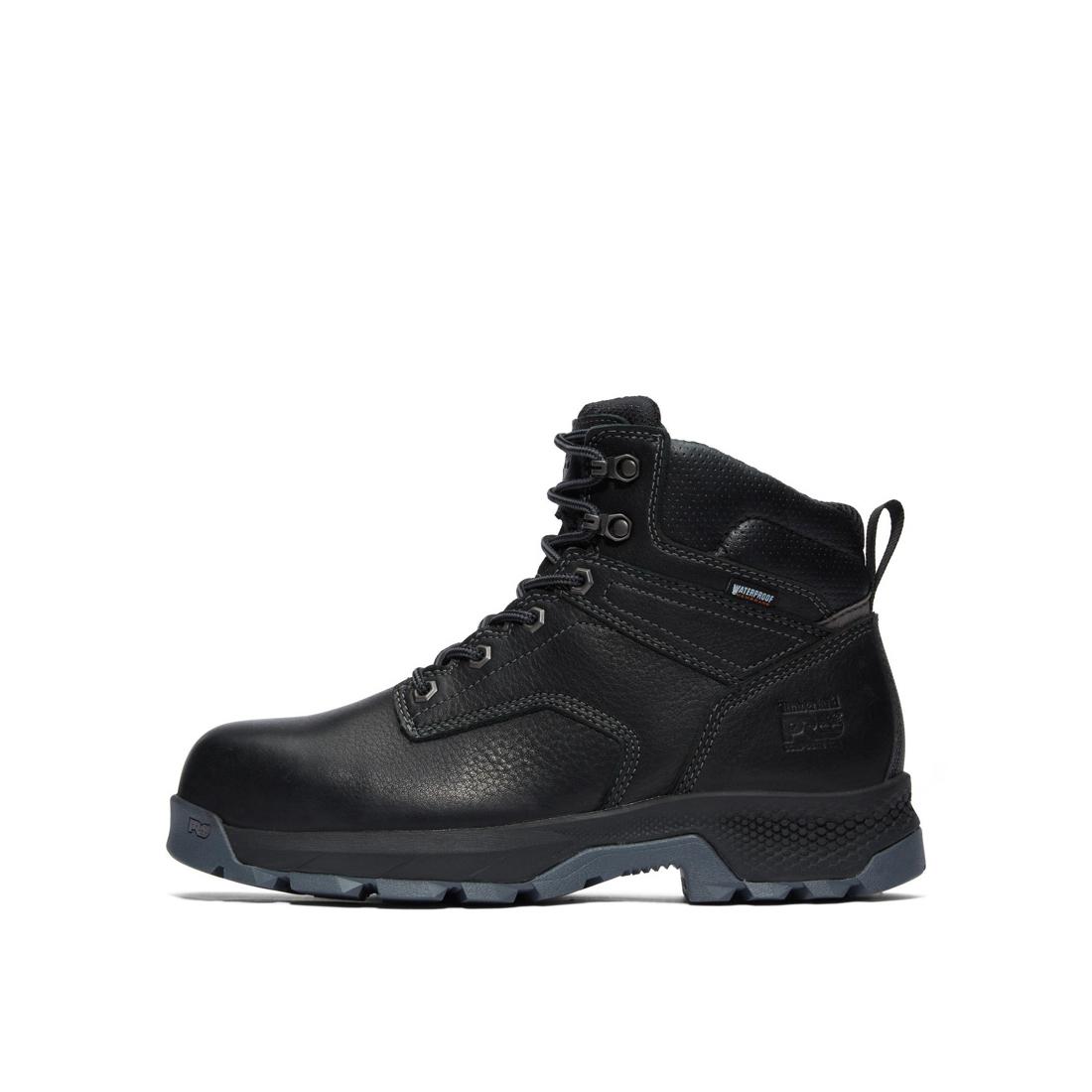 Titan EV 6 Inch Composite Toe Waterproof Work Boot for Men - Black Safety Shoes for Construction, Warehouse & Outdoor Work