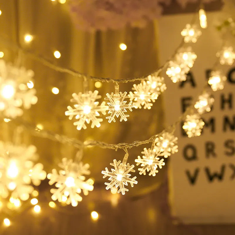 LED Snowflakes String Lights - 50ft Winter Fairy Lights for Indoor & Outdoor Christmas Decor, Party, Wedding, Garden - Warm White & Cool White Options