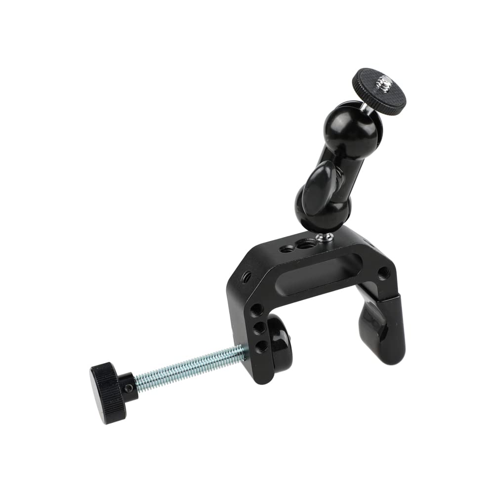 CAMVATE Universal DSLR Camera Clamp Mount - Heavy Duty Adjustable Holder for LED Video Lights, Binoculars & Photography Gear | Perfect for Vlogging, Filmmaking & Outdoor Adventures