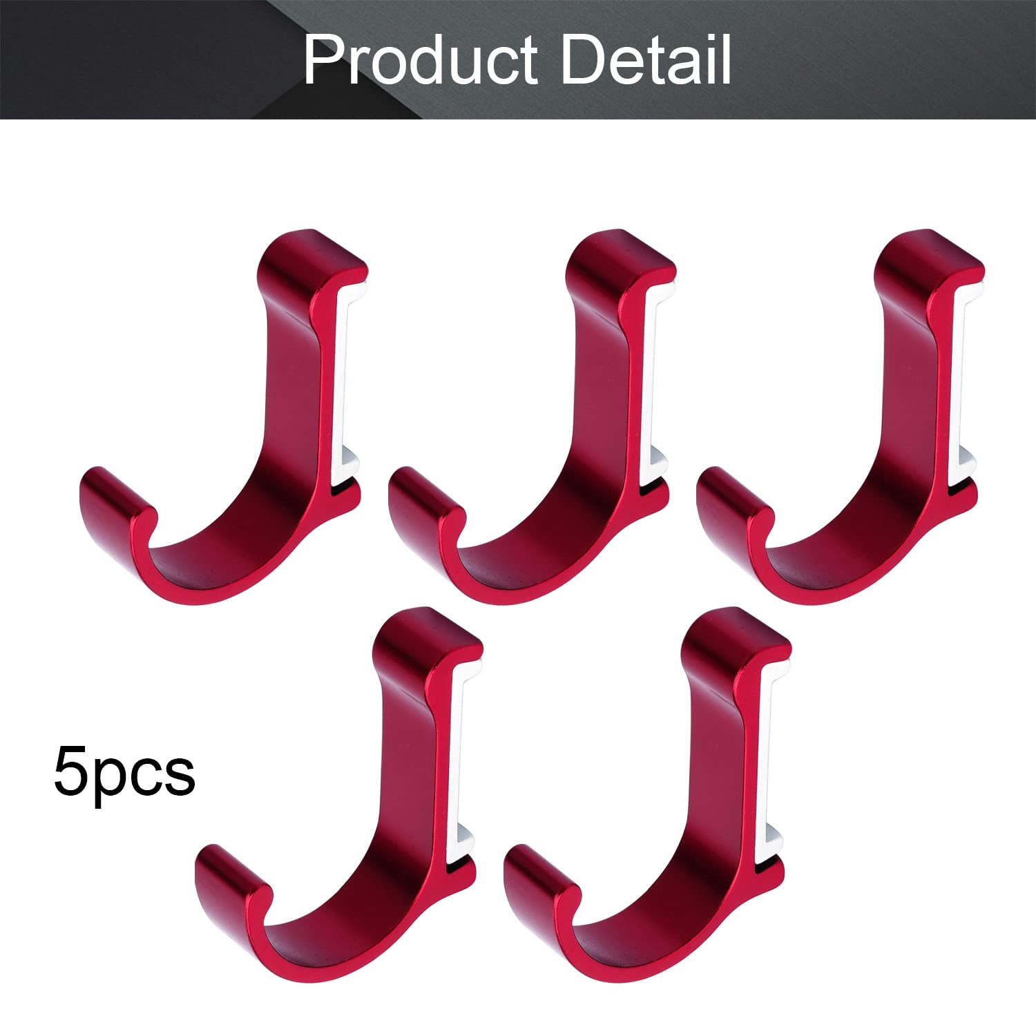 Wall Mounted Hook - Aluminum Alloy Coat Hooks 5Pcs for Bathroom, Robe & Keys
