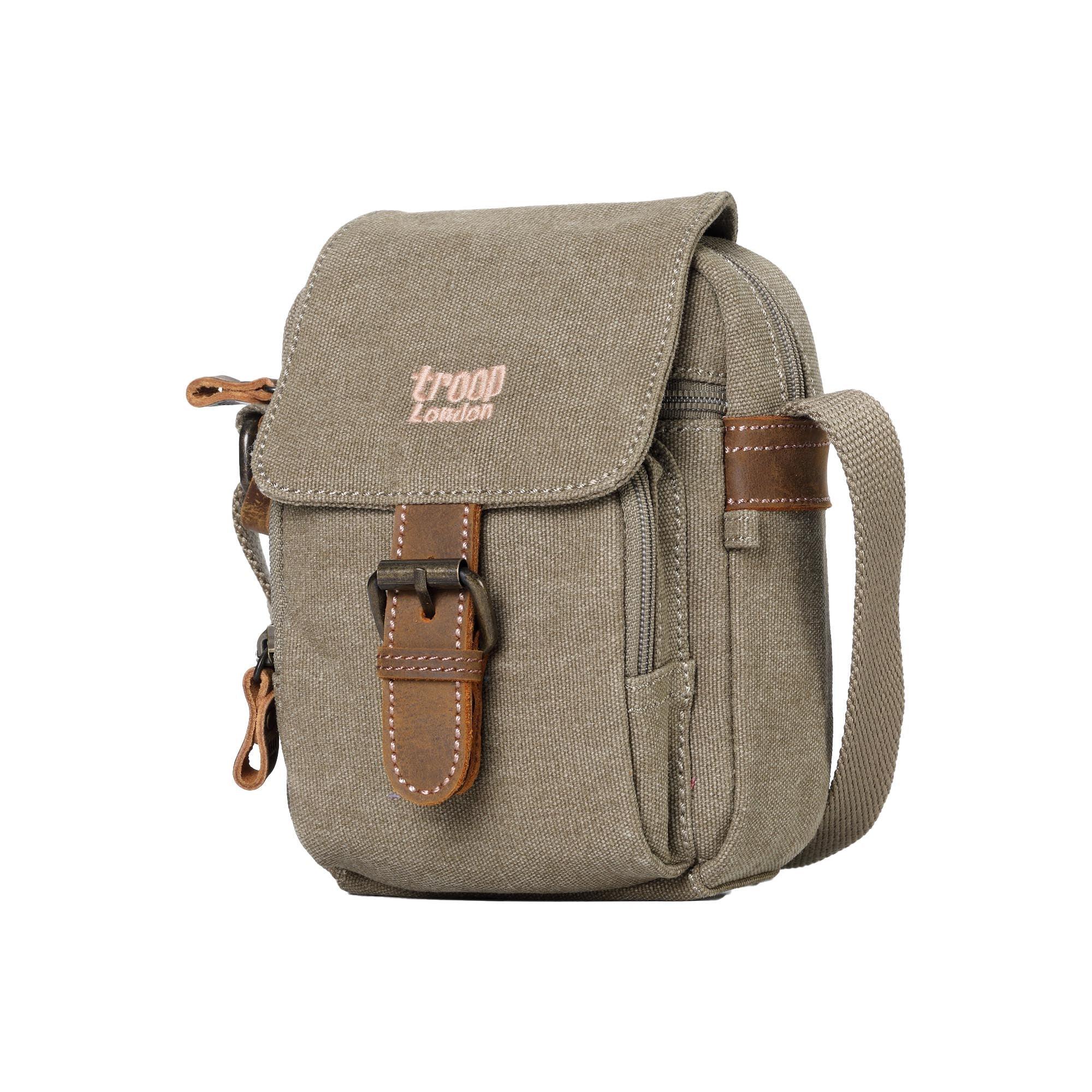 TRP0213 Troop London Classic Canvas Crossbody Bag for Men & Women - Stylish & Durable Everyday Shoulder Bag for Work, Travel & Casual Outings