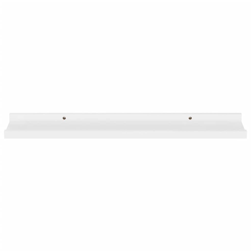 Picture Frame Ledge Shelves - Set of 4 White Wall Shelves (23.6x3.5x1.2 inches) for Storage & Display - Perfect for Bedroom, Living Room, Bathroom, Kitchen & Office Decor - Ideal for Photo Frames, Books, Plants & Home Organization