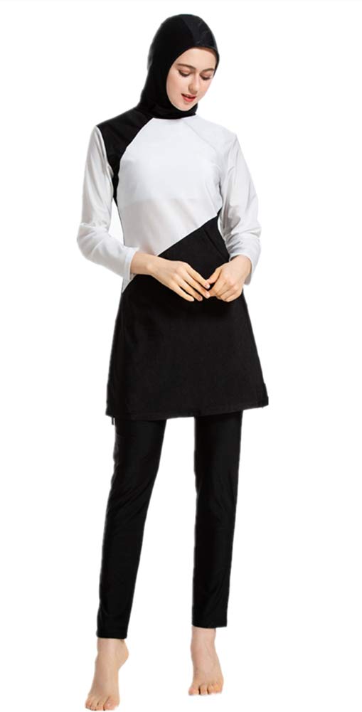 **ShuoBeiter Modest Full-Cover Muslim Swimwear for Women - Long Sleeve Burkini with Hijab, Plus Size Islamic Swimwear - Perfect for Beach, Pool & Water Sports**