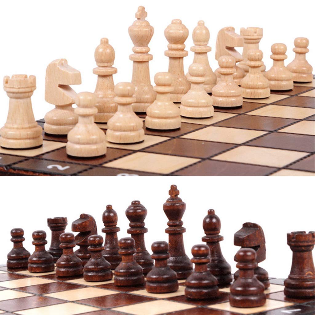**Portable Wooden Chess Set - Handmade Solid Wood Folding Chessboard with International Chess Pieces for Kids & Students - Perfect for Travel, School, and Family Game Nights**