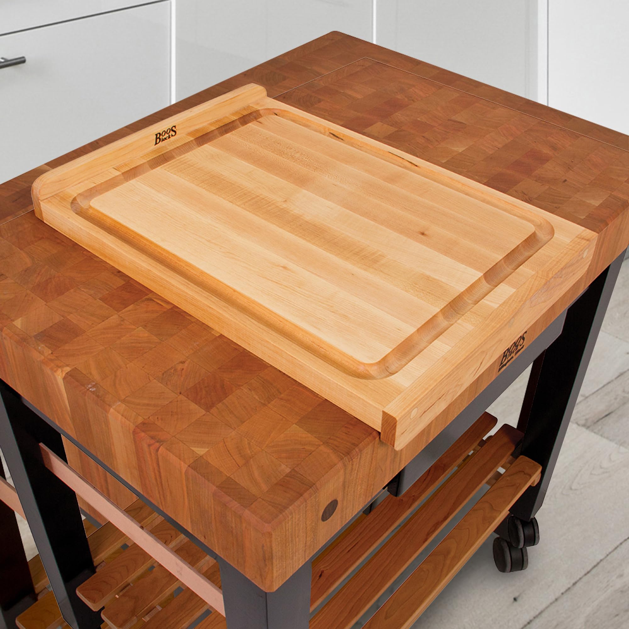 Premium Maple Wood Cutting Board - John Boos Large Reversible Countertop Chopping Block with Juice Groove - 23.75