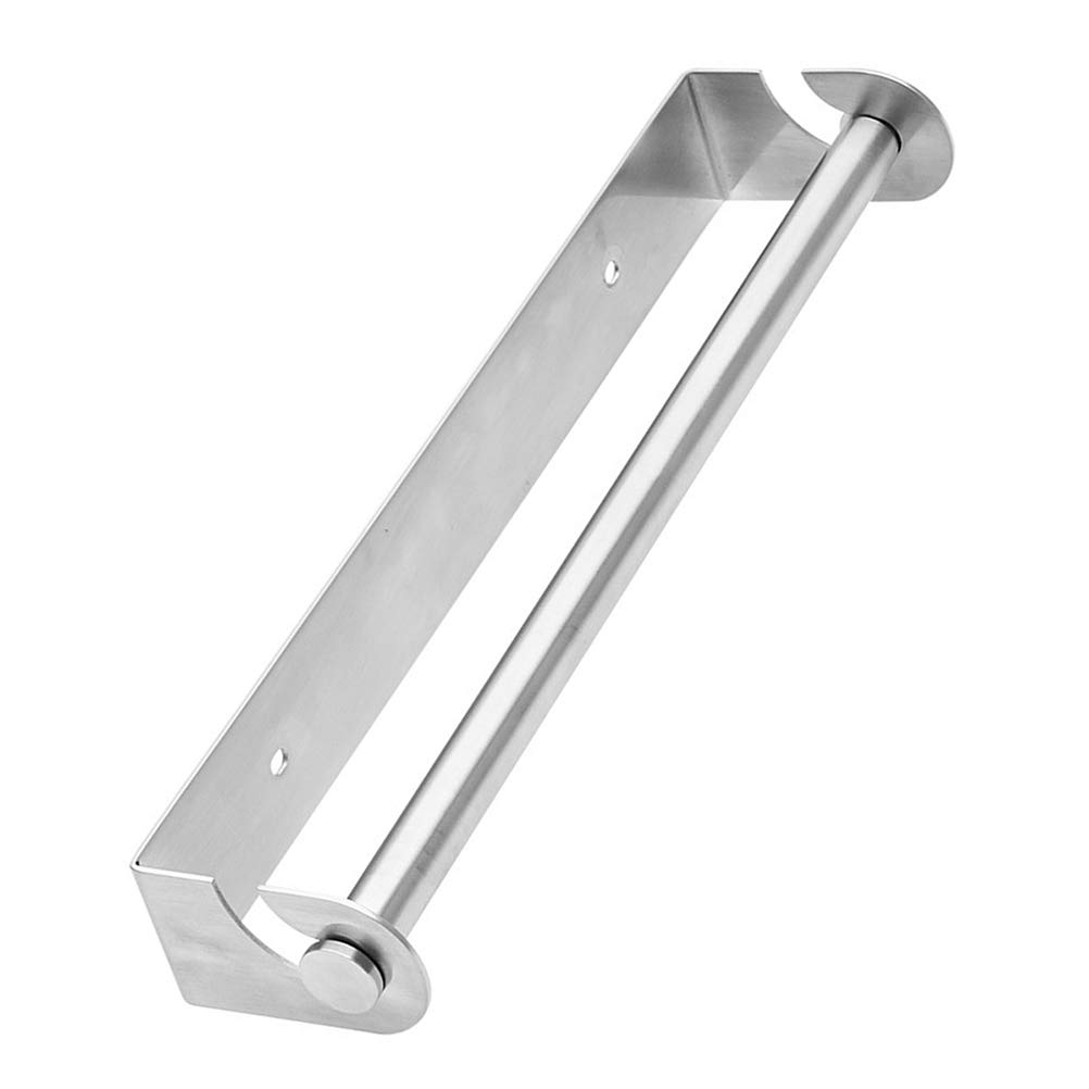 DOITOOL Stainless Steel Toilet Paper Holder & Paper Towel Organizer - Heavy Duty Kitchen & Bathroom Tissue Storage Rack for Film Wrap, Foil & Napkins - Space Saving Home Organization Solution