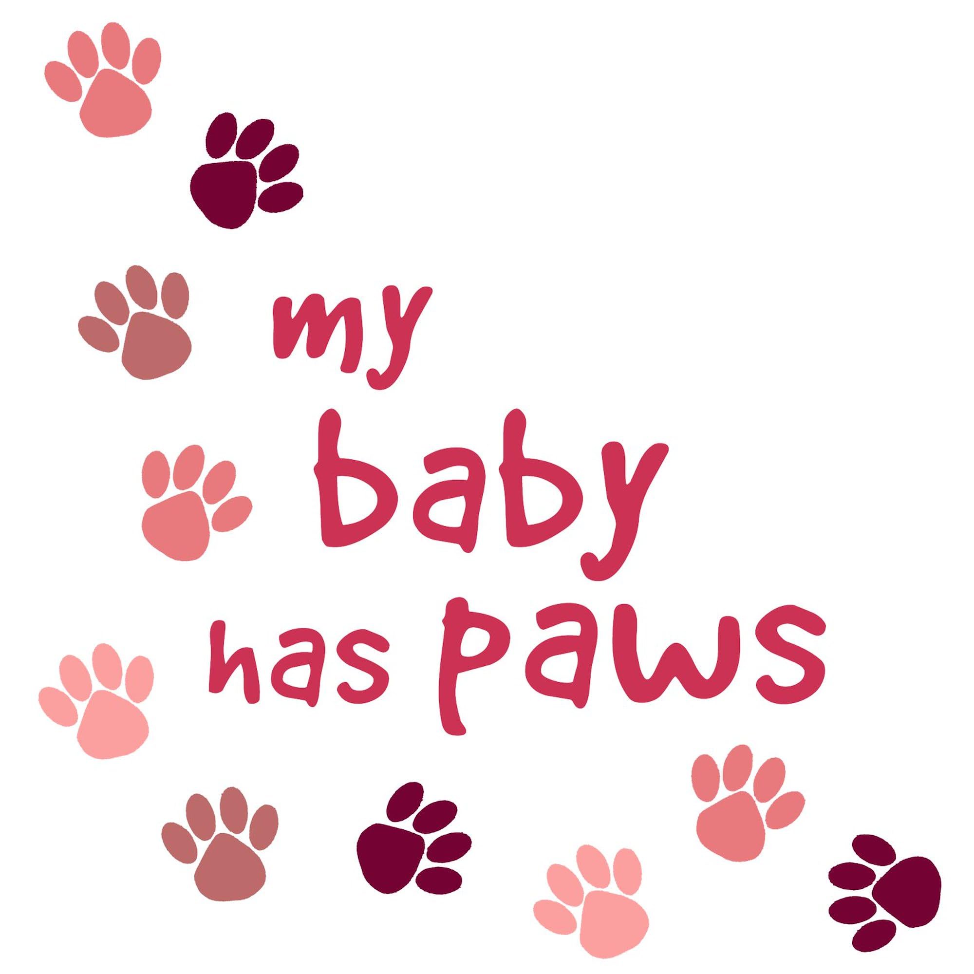 My Baby Has Paws Oval Car Bumper Sticker - Funny Pet Lover Decal for Cars, Windows, Laptops - Perfect for Dog & Cat Owners