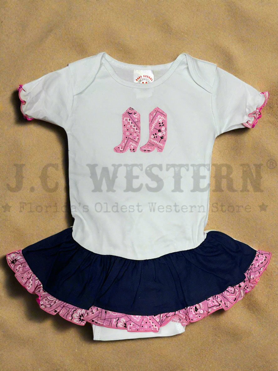 Kiddie Korral Style11DP Infant Cowgirl Onesie - Pink Bandana Denim Outfit for Baby Girls | Perfect for Western Theme Parties, Photo Shoots & Cowboy Costume Events