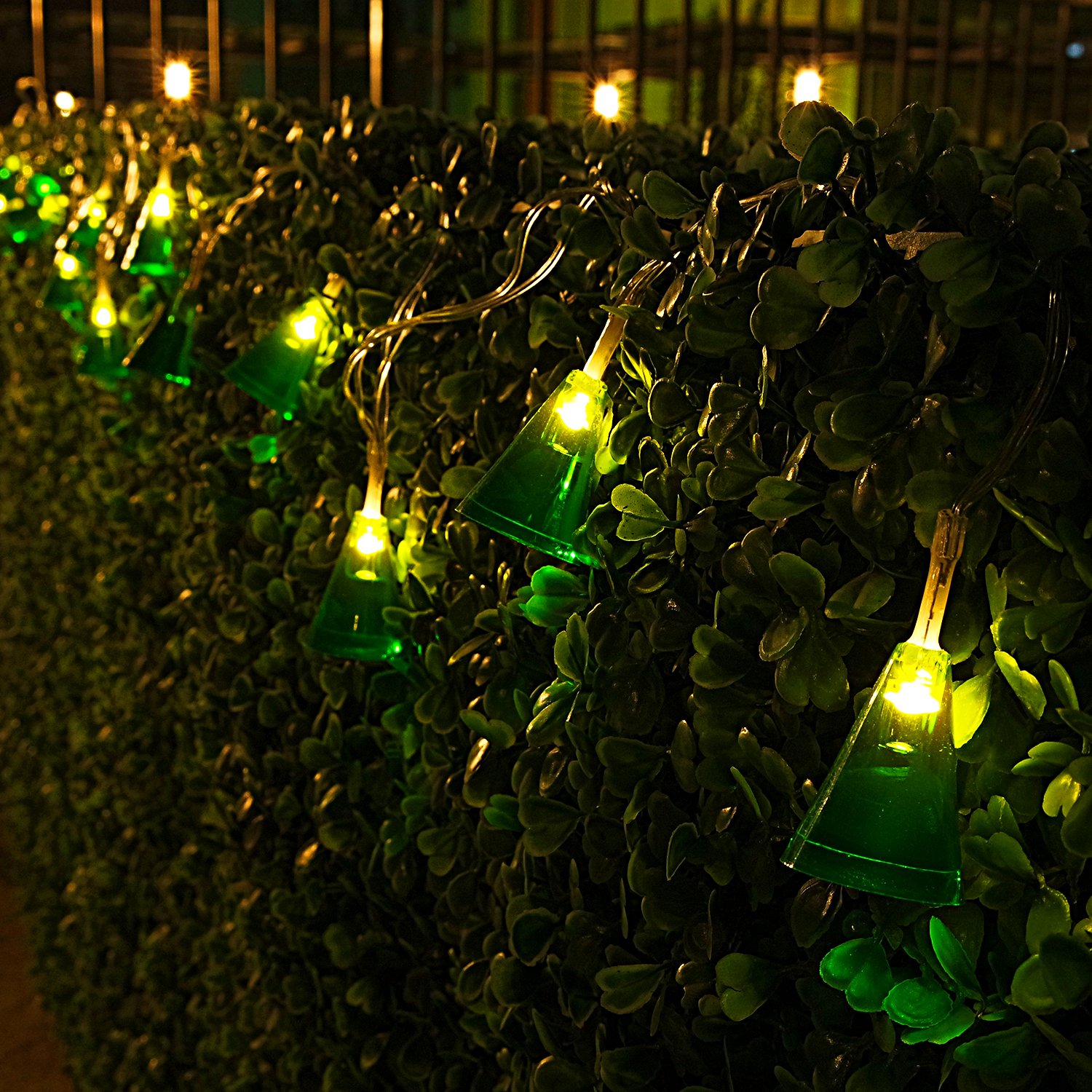 TORCHSTAR 9.84ft 20 LED Krypton Green Conical Battery Powered String Lights - 8 Lighting Modes, Waterproof for Outdoor Use - Perfect for Wedding, Party, Gazebo, Pergola & Holiday Decorations - Create Magical Ambience for Celebrations & Nighttime Events