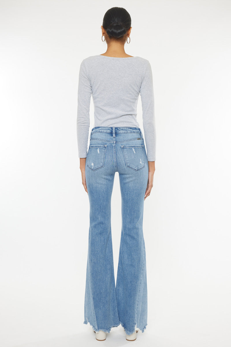 Rosecrans Mid Rise Flare Jeans for Women - Vintage Inspired Stretch Denim Pants - Perfect for Casual Outfits & 70s Style Fashion
