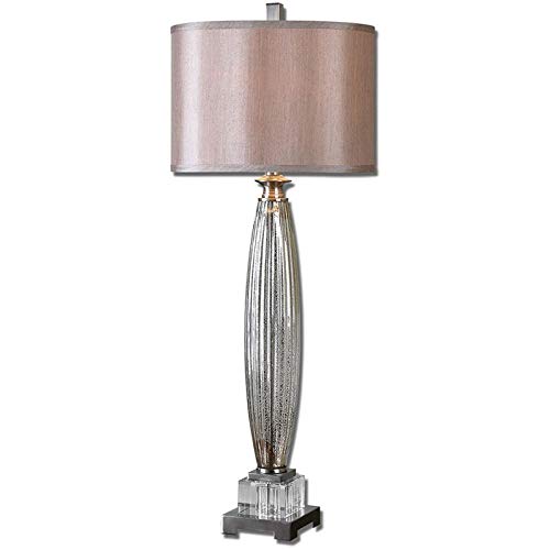 Bowery Hill Contemporary Mercury Glass Table Lamp - Elegant Home Decor for Living Room, Bedroom & Office