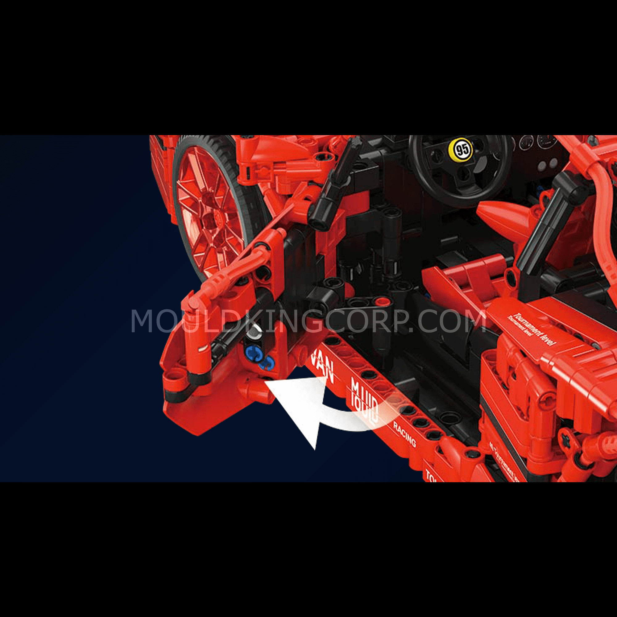 Mould King 13095 F40 Limited Edition Remote Control Race Car Building Kit | 2,688 PCS Model Blocks for Adults & Teens | DIY Collector's Toy for Home Display & Racing Play