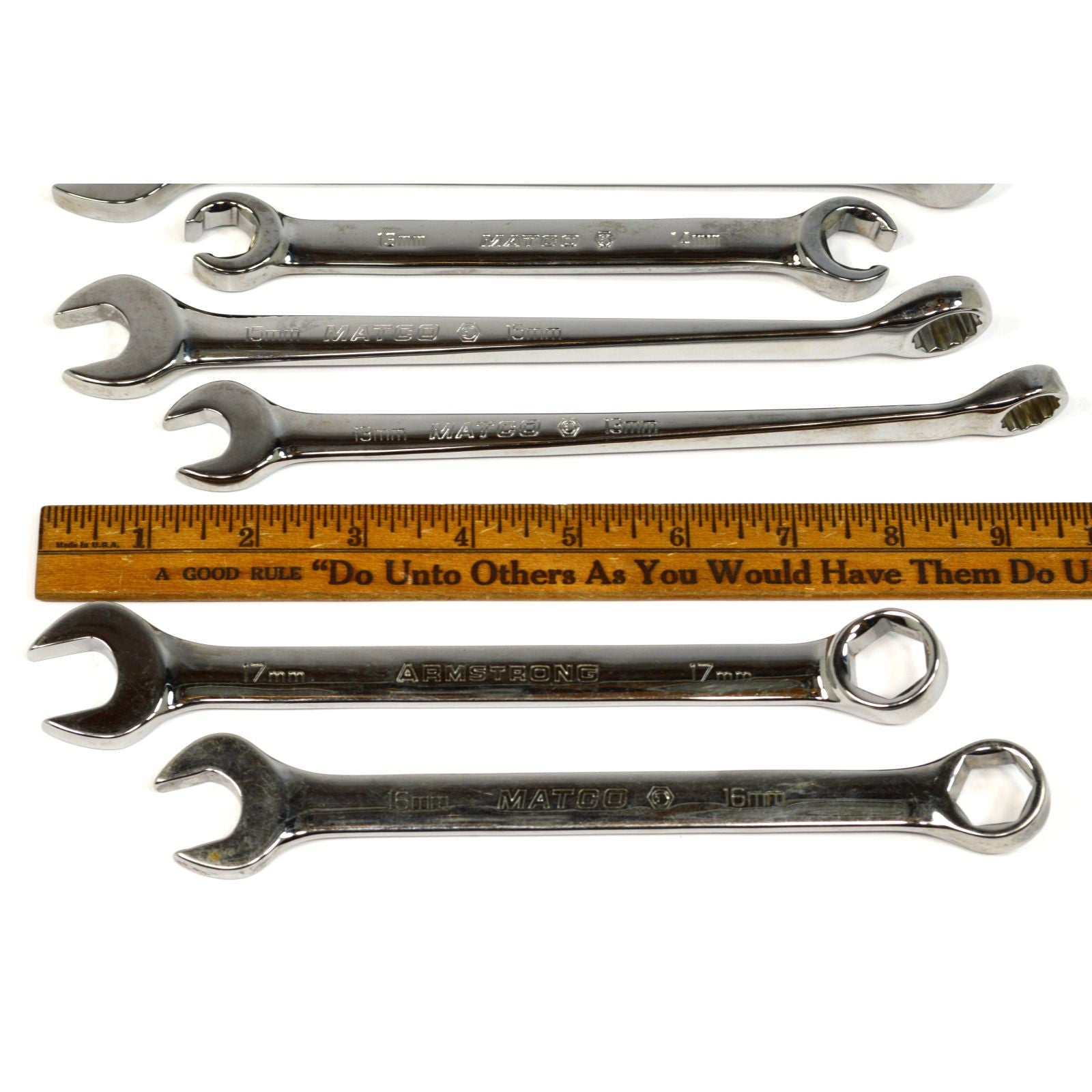 Premium 6-Piece Mixed Wrench Set - Metric Combo & Flare Nut Wrenches by MATCO & ARMSTRONG - Perfect for Automotive Repair, Plumbing, and DIY Projects