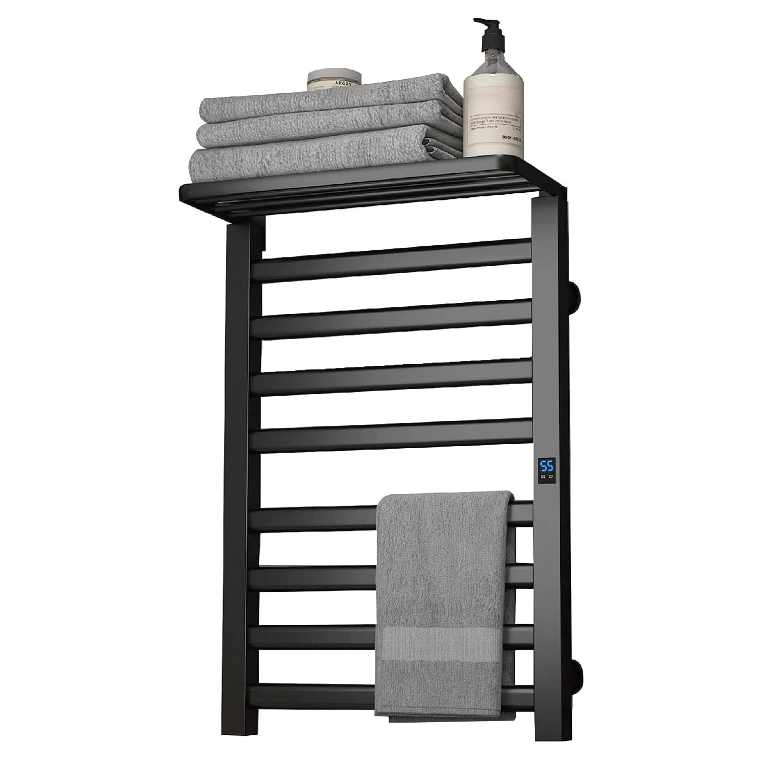 Premium Stainless Steel Electric Heated Towel Rail - Wall Mounted Bathroom Towel Warmer Rack with Space Saving Design | Perfect for Spa, Luxury Bathrooms & Cold Climate Homes