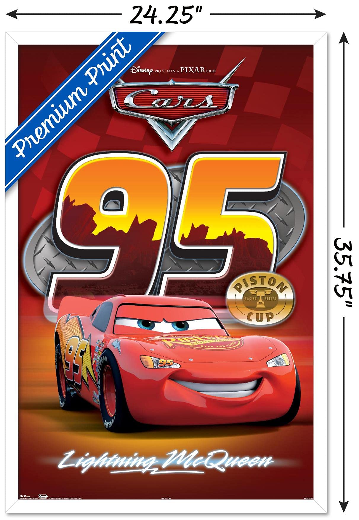 Disney Pixar Cars Lightning McQueen Wall Poster - 22.375