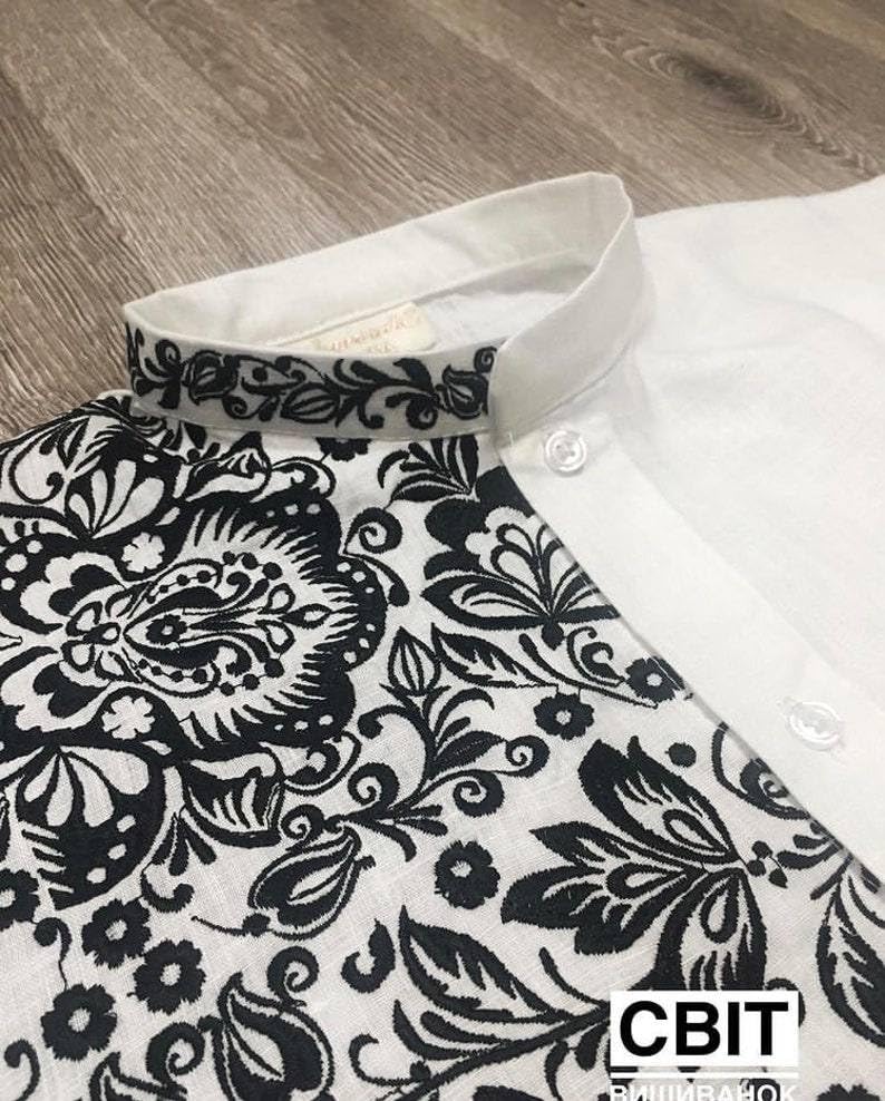 Handmade Ukrainian Embroidered Linen Shirt for Men | Traditional Vyshyvanka with Authentic Embroidery | Size XXS-5XL | Perfect Gift for Ukrainian Culture Lovers | Ideal for Festivals, Weddings & Cultural Events