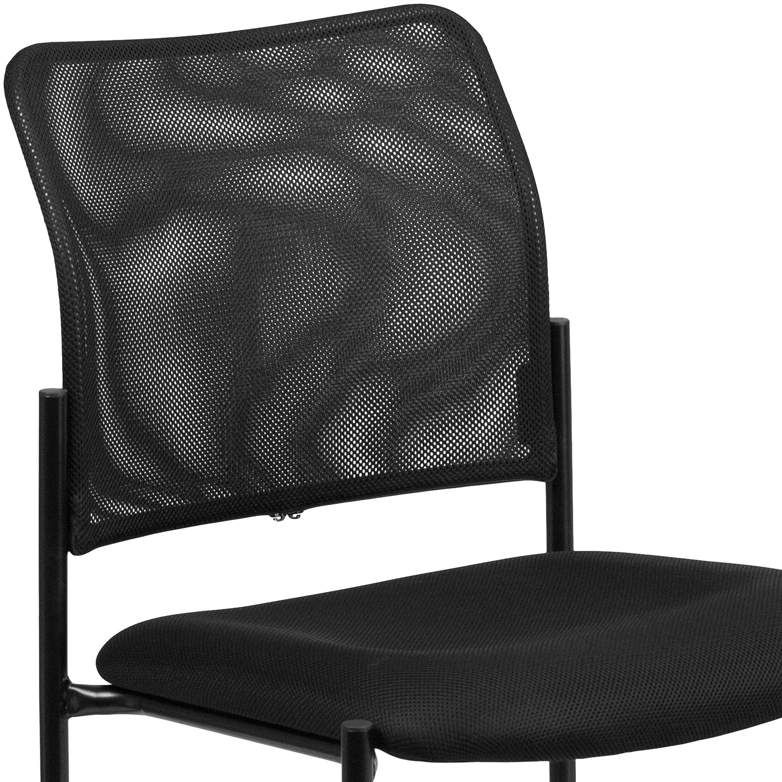 Flash Furniture Jana Comfort Black Mesh Stackable Steel Side Chair - Ergonomic Office Chair for Home & Office Use - Perfect for Conference Rooms, Dining Areas & Workspaces