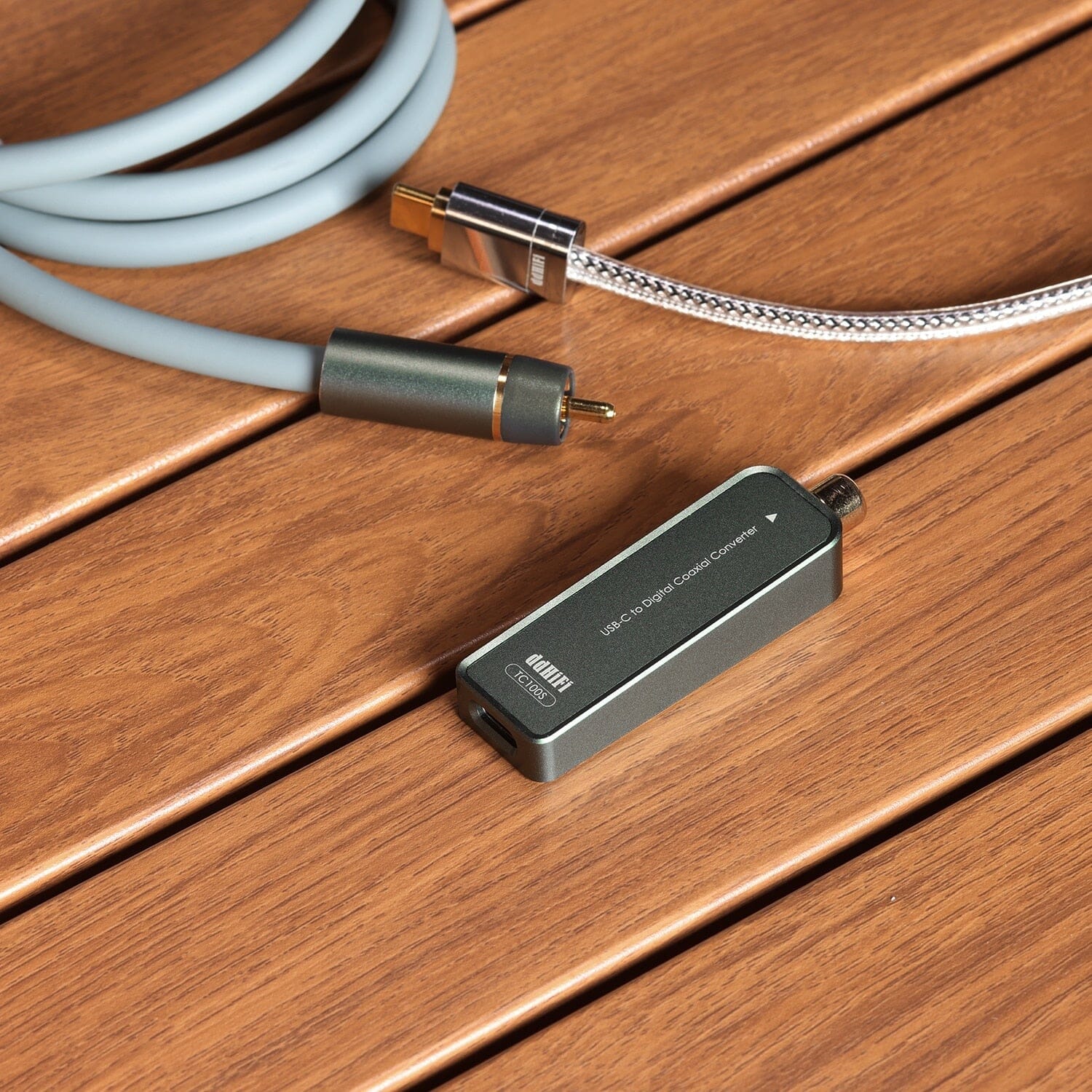 DD ddHiFi TC100S Portable Digital Interface & RC100C RCA OCC Coaxial Cable (Detachable Version) - High-Quality Audio Connection for Home Theater, Studio Recording & Hi-Fi Systems