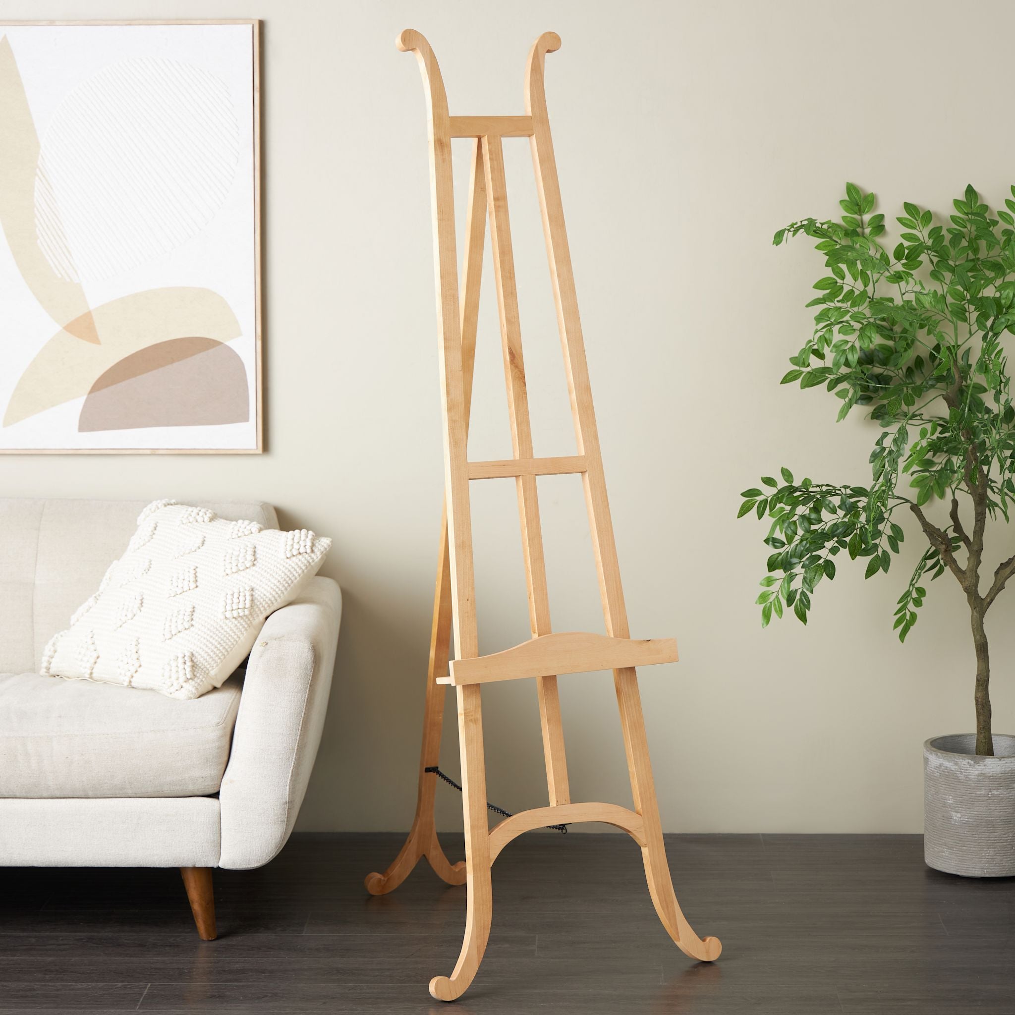 Arlo Floor Easel - Light Brown Wooden Artist Easel for Painting | Perfect for Home Studio, Classroom & Outdoor Sketching