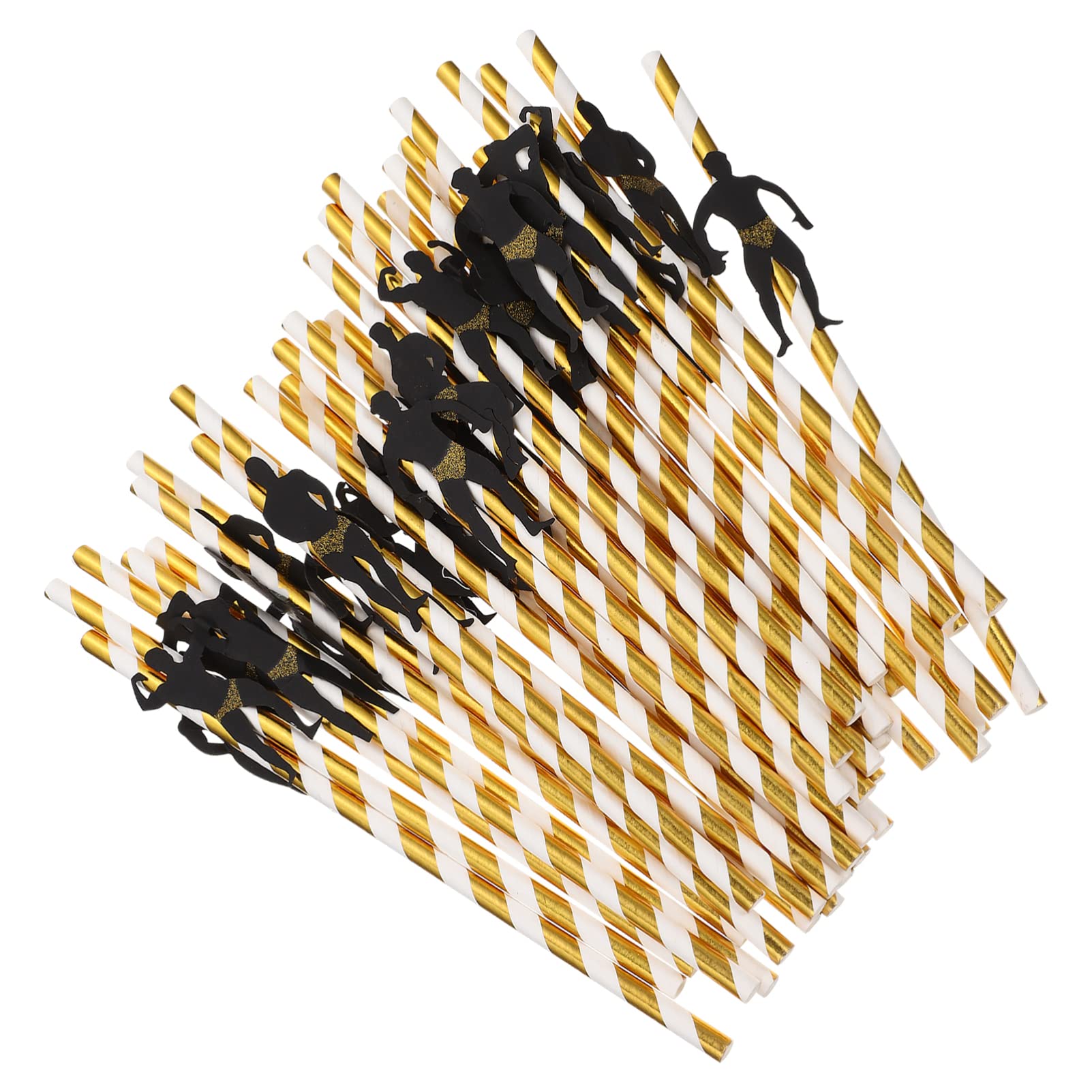 36pcs Colorful Striped Drinking Straws for Bachelor/Bachelorette Party Decorations - Paper Dessert & Cocktail Confetti Straws - Perfect for Birthday, Wedding, and Holiday Celebrations