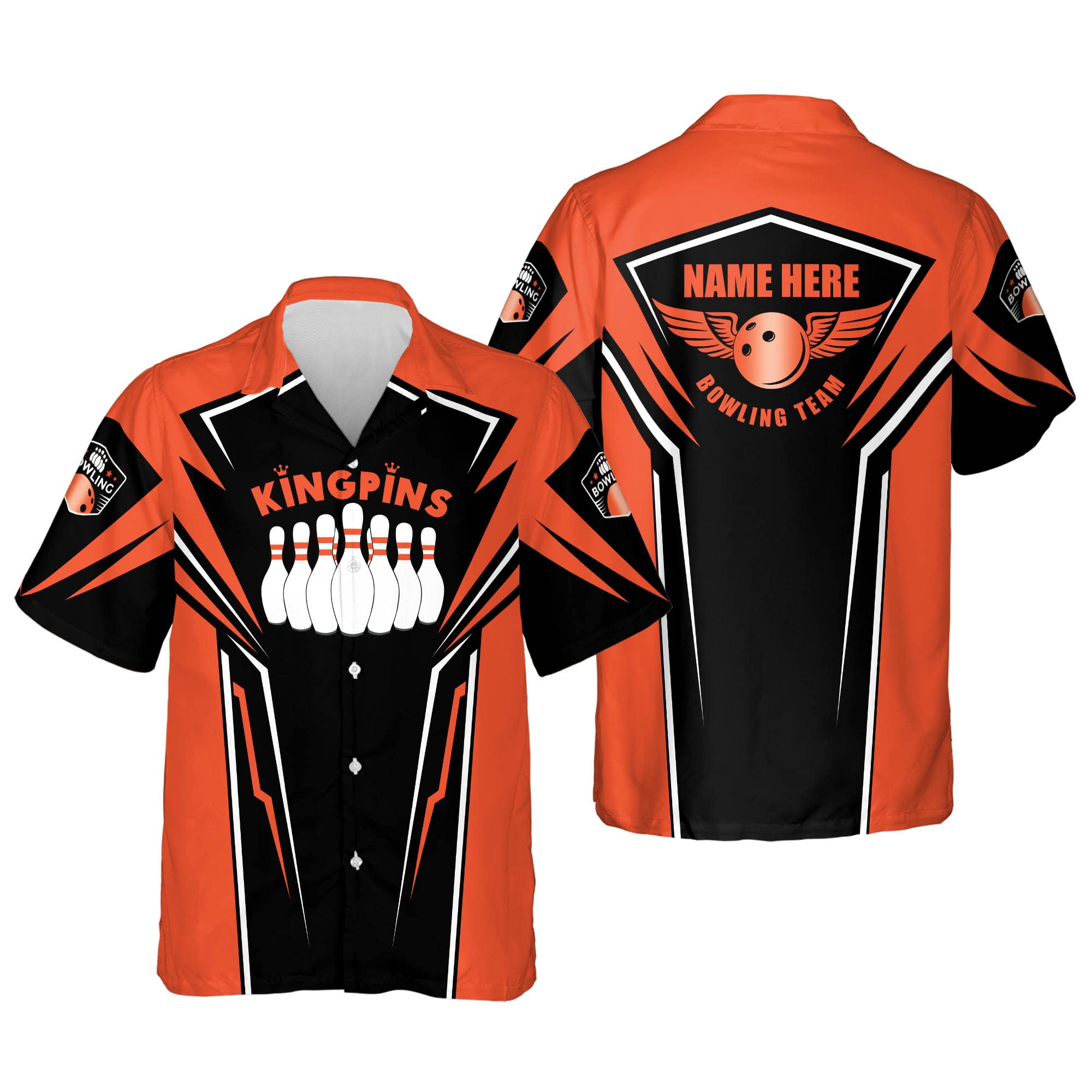Custom Bowling Shirts for Men - Short Sleeve Hawaiian Button-Down Shirts for Bowling Teams | Personalized Uniforms for League Play & Casual Wear