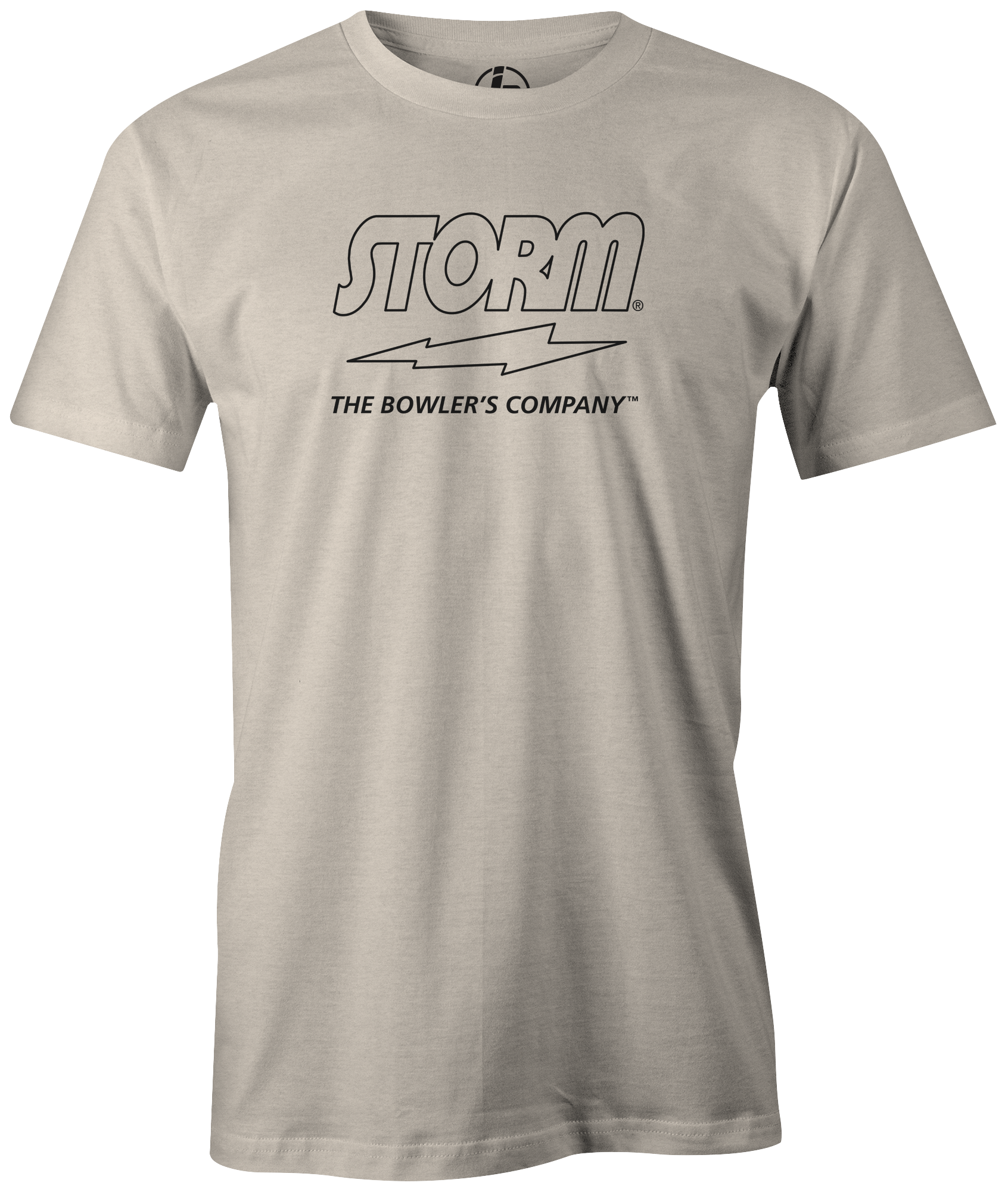 Storm The Bowler's Company Black Outline Bowling Shirt - Men's Performance Jersey for League Play & Casual Wear