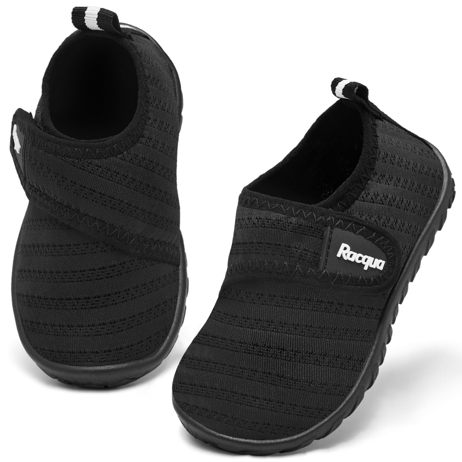 Racqua Baby Toddler Water Shoes for Boys & Girls - Quick Dry Barefoot Non-Slip Swim Pool Aqua Shoes (Infant/Kids 6-24 Months) - Perfect for Beach, Pool, Water Parks & Summer Play