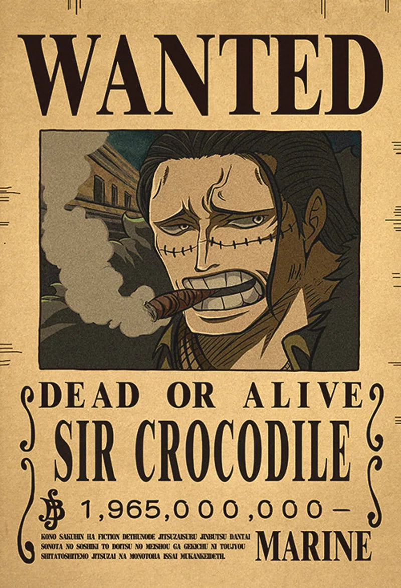 One Piece Bounty Wanted Sticker Posters - Anime Wall Decor for Bedroom, Office & Game Room - Perfect for Fans & Collectors