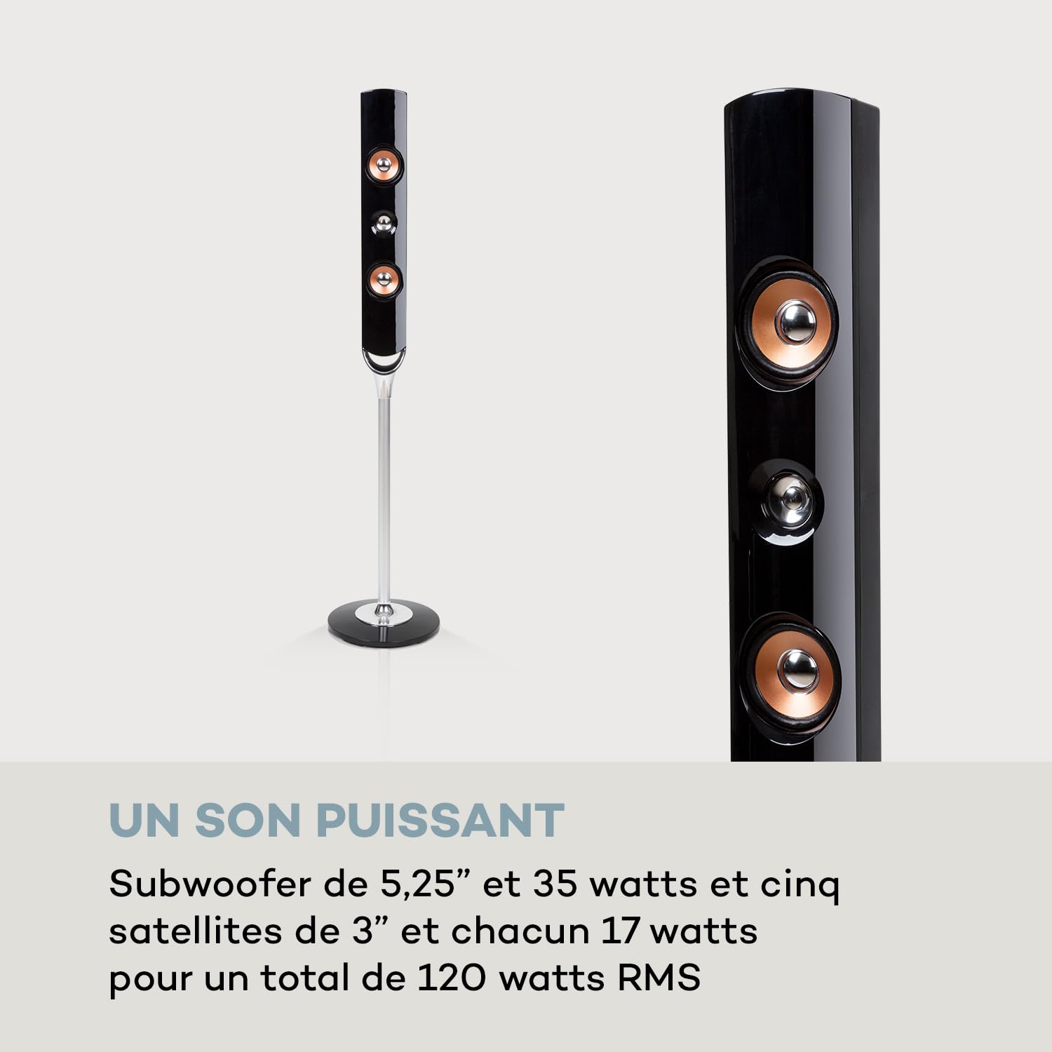 AUNA Areal Nobility 5.1 Surround Sound System - 120W RMS Home Theater with 35W Subwoofer, Bluetooth 3.0, USB/SD Ports & AUX-in - Black | Perfect for Movie Nights, Gaming & Music Listening