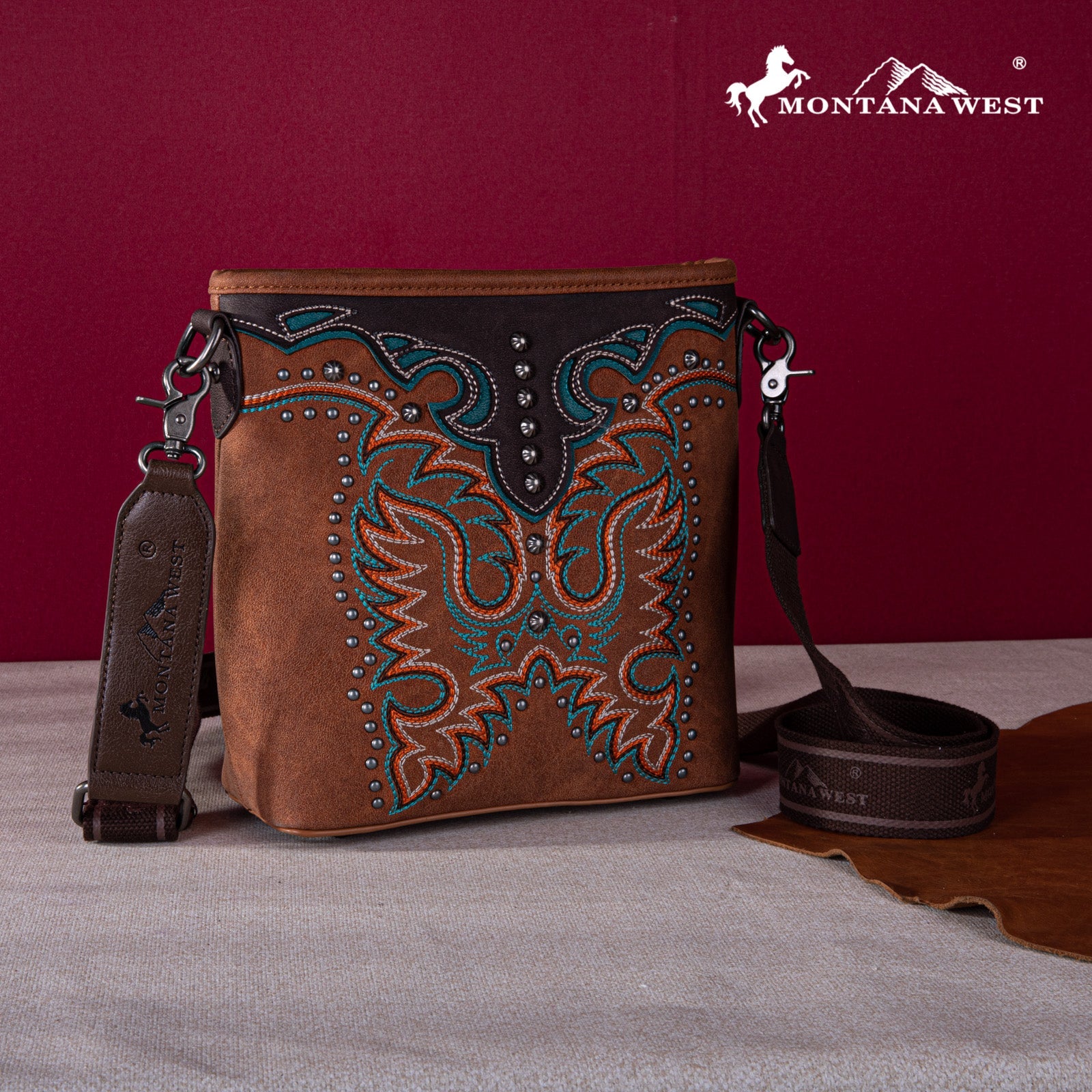 Montana West Embroidered Concealed Carry Crossbody Bag for Women - Stylish & Secure Handbag with Hidden Gun Pocket - Perfect for Everyday Use, Travel & Outdoor Activities