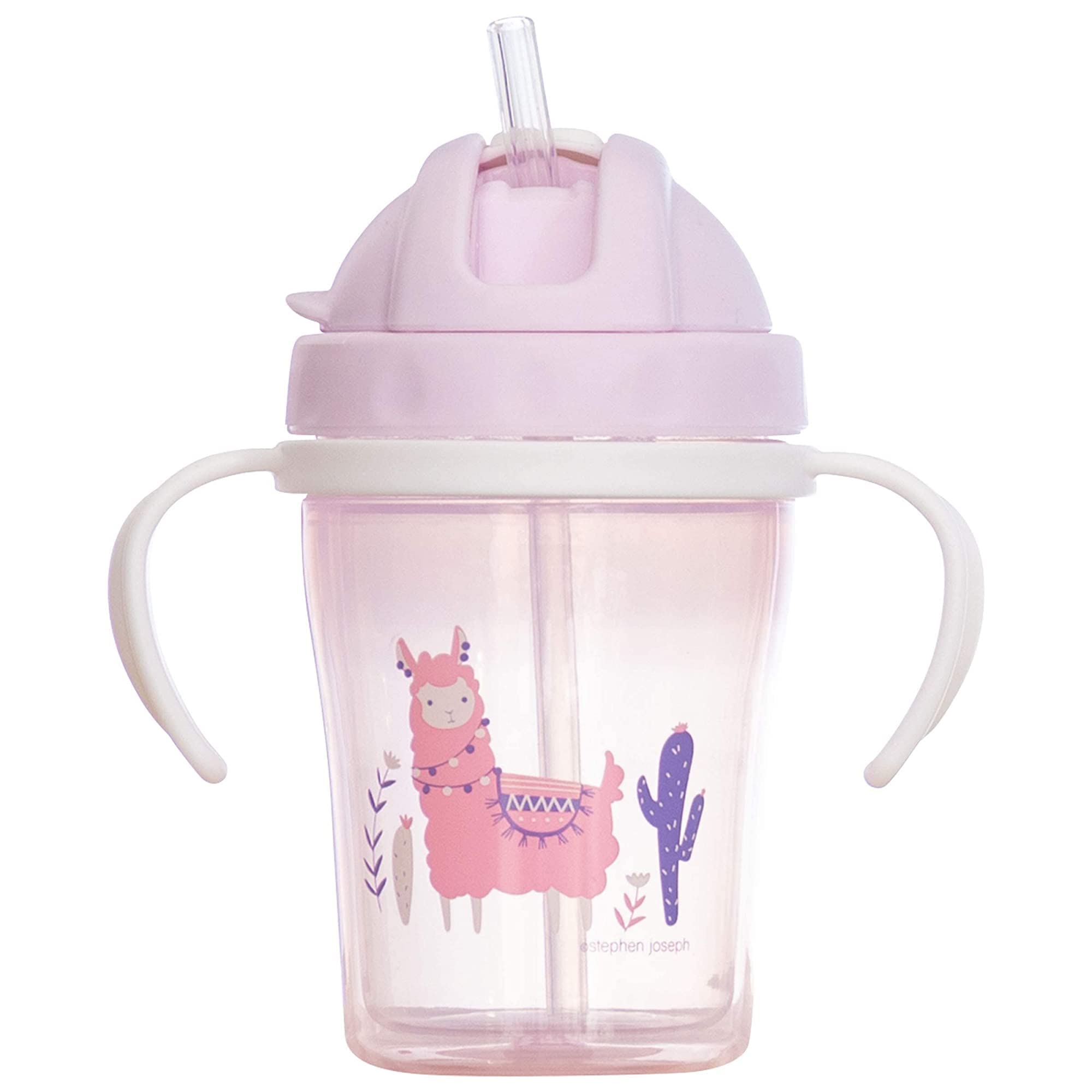 Stephen Joseph Llama Straw Cup - BPA-Free, Leak-Proof Sippy Cup for Kids - Perfect for School, Travel & Outdoor Activities (Pack of 1)