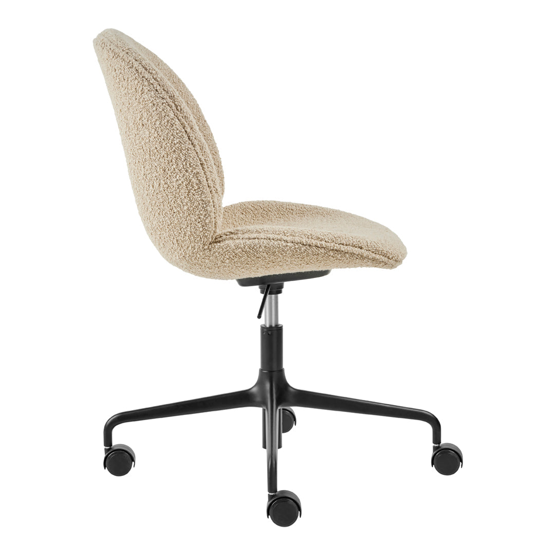 Ergonomic Beetle Meeting Chair with 4-Star Base & Casters - Height Adjustable, Fully Upholstered Office Chair for Conference Rooms & Home Offices