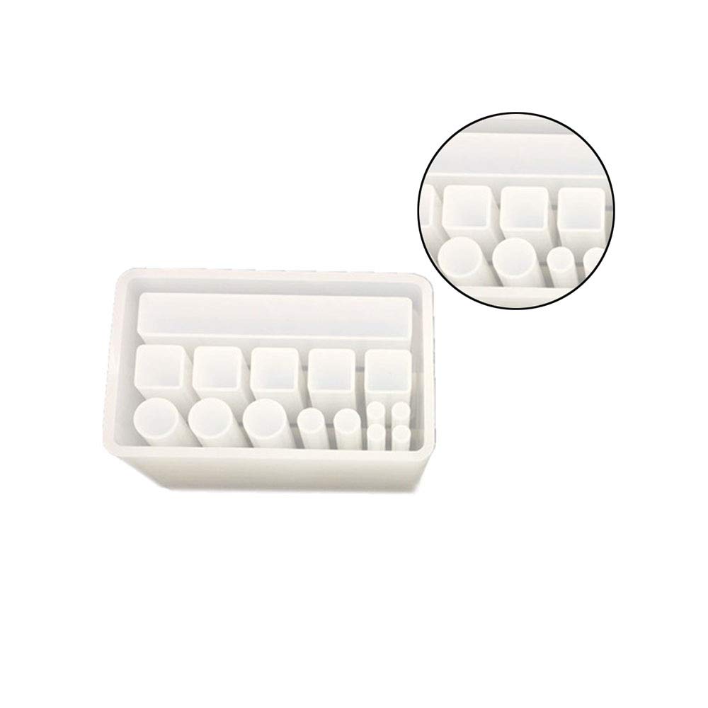 Premium DIY Resin Silicone Molds for Jewelry Storage - 14-Slot Crystal Rectangular Lattice Lipstick Box Epoxy Casting Molds | Perfect for Handmade Resin Trinket Boxes, DIY Crafts & Gift Making