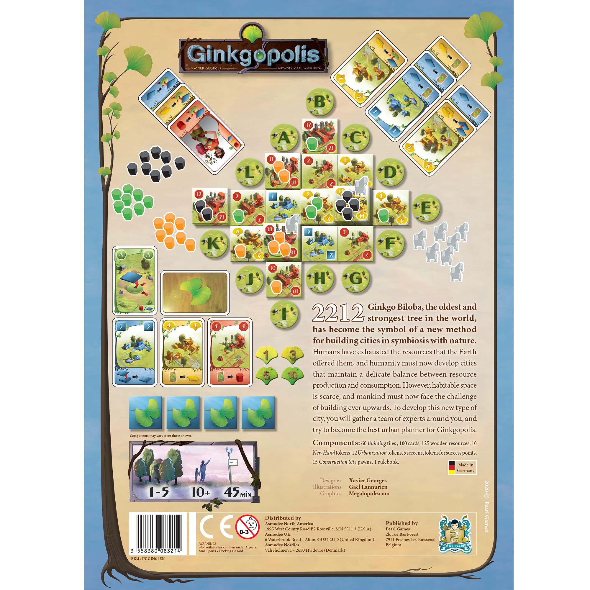 Ginkgopolis Board Game by Pearl Games | Strategic Worker Placement Game for Adults & Kids Ages 10+ | Competitive 1-5 Player Tabletop Game | 45 Min Playtime | Perfect for Family Game Nights & Strategy Enthusiasts