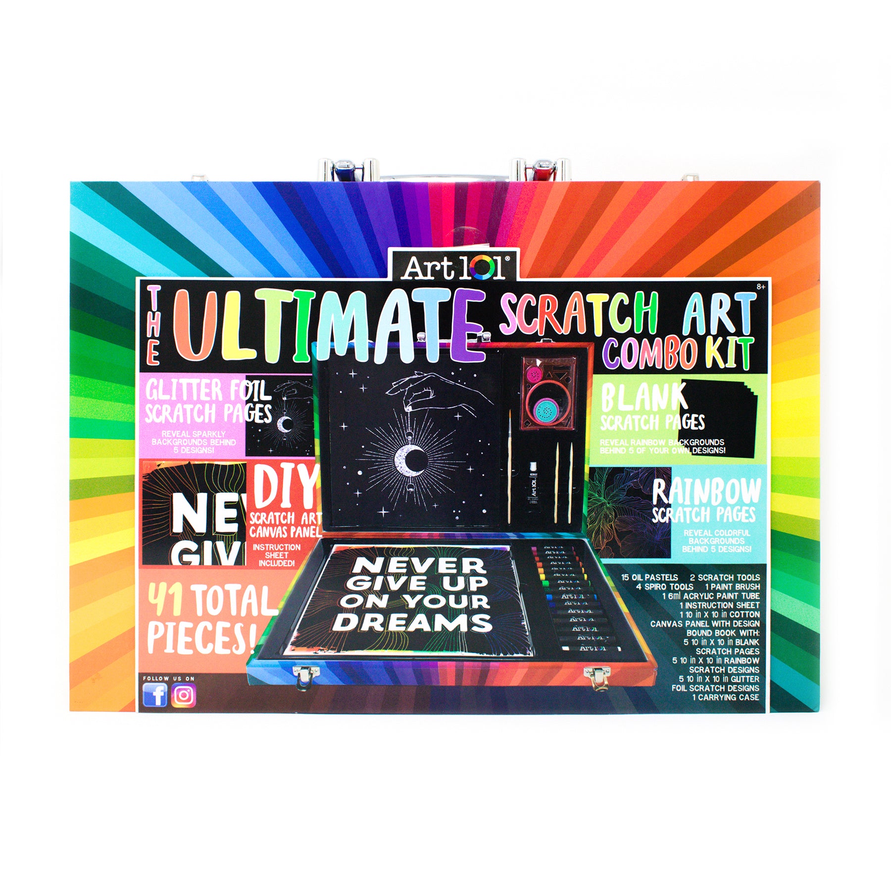Art 101 Ultimate Scratch Art Combo Kit - 41 Piece Creative Set for Kids & Adults | DIY Scratchboard Art Supplies for Home, School & Party Activities | Fun Arts & Crafts Gift for Beginners & Artists