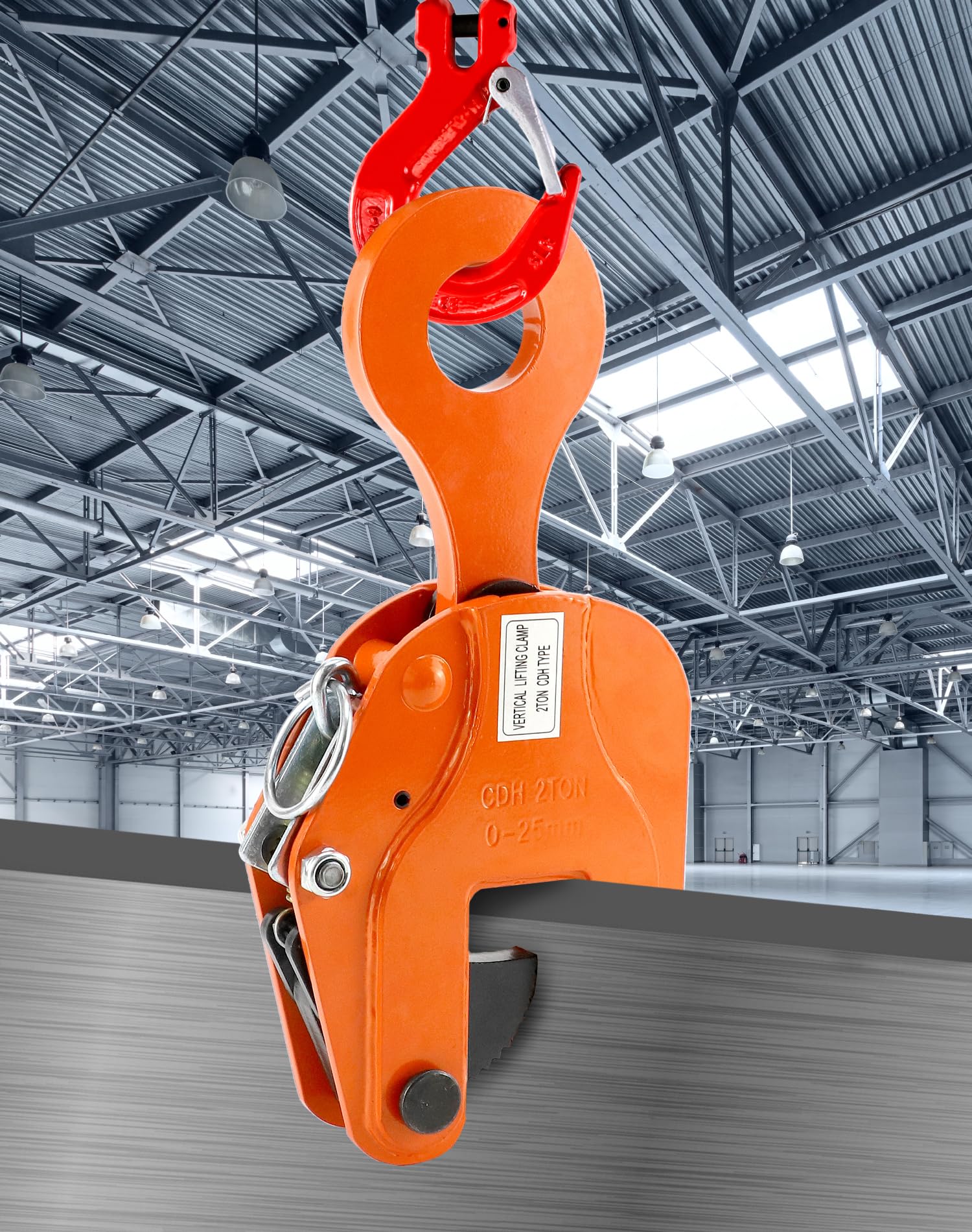 QWORK 2-Ton Heavy Duty Vertical Plate Lifting Clamp - 4400 lbs Capacity, Steel Sheet Metal Lifting Clamp for Welding, Construction & Metal Fabrication - Ideal for Steel Plate Handling, Workshop & Industrial Use