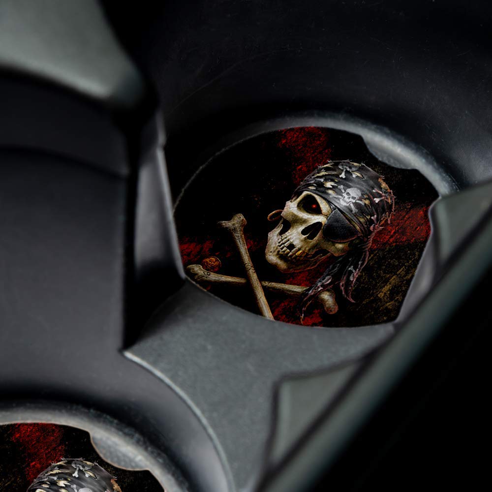 Anne Stokes Pirate Skull Car Coasters Set of 2 - Absorbent Drink Coasters with Non-Slip Rubber Backing (2.56 Inch) - Perfect for Cars, Trucks, RVs & Home Use - Prevent Stains & Protect Surfaces