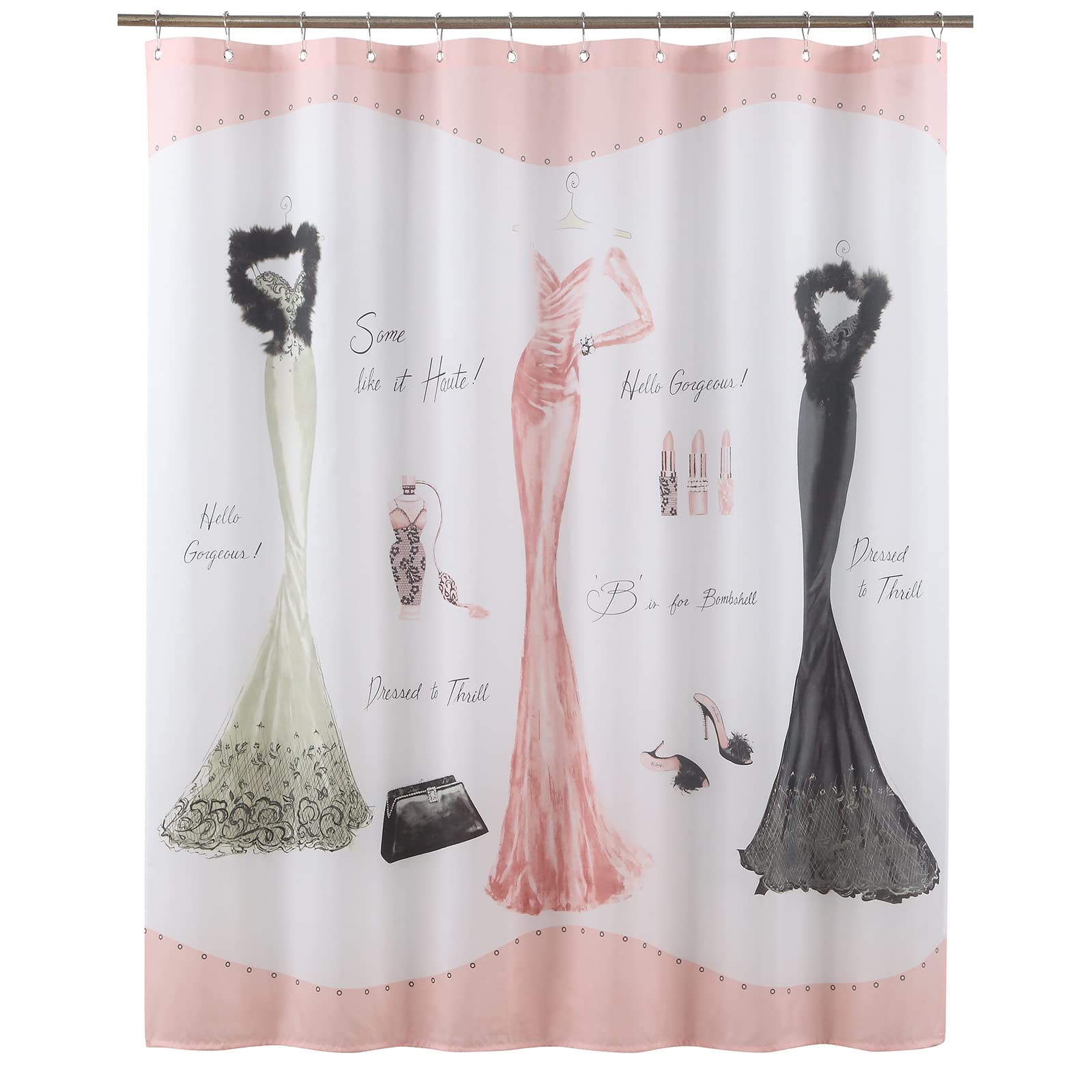 Elegant Pink Shower Curtain - Waterproof Polyester Fabric Bathroom Curtain with Stylish Print, 72x78 Inches - Perfect for Modern Bathrooms, Guest Baths & Spa-Like Showers