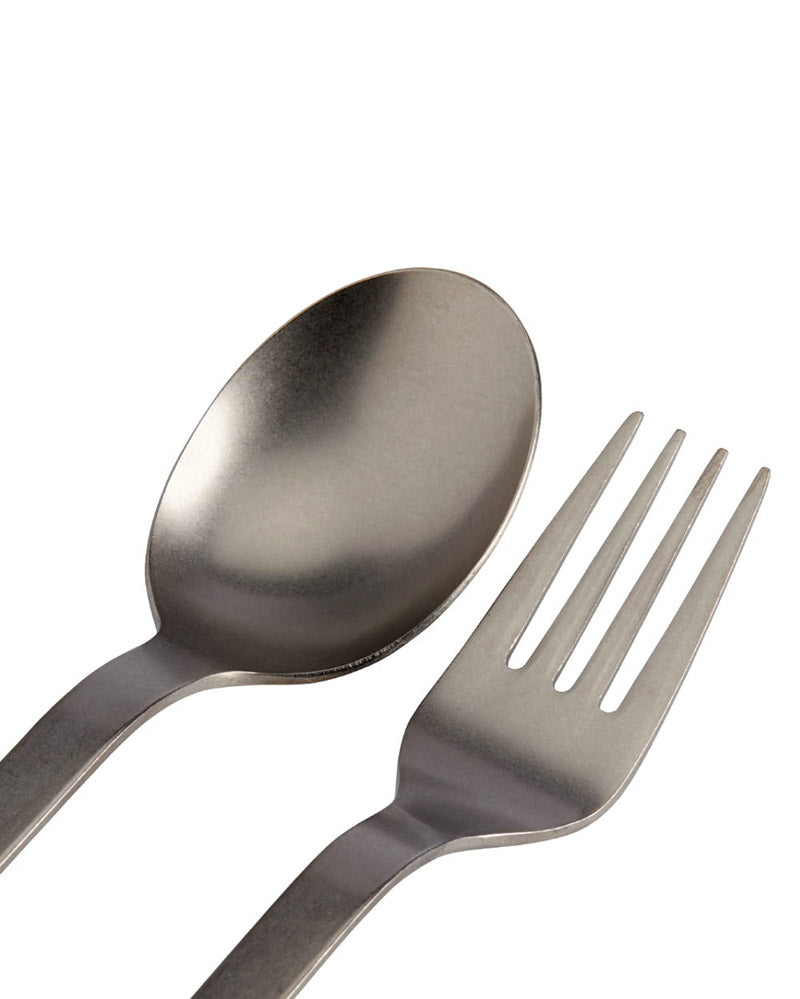 Premium Titanium Camping Fork and Spoon Set - Lightweight, Durable, Non-Toxic Utensils for Hiking, Backpacking & Outdoor Adventures