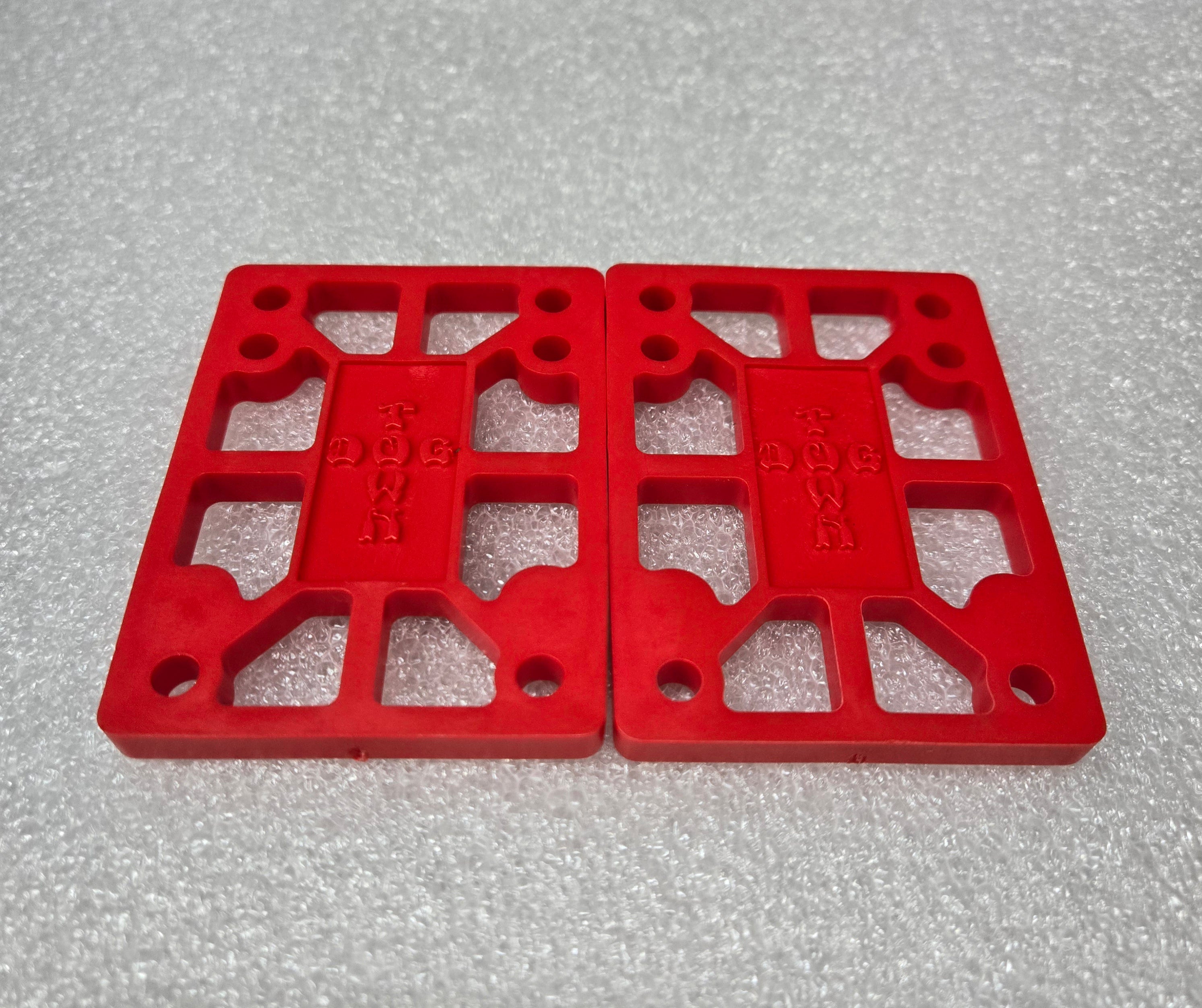 Dogtown 1/4 Inch Skateboard Riser Pads - Shock Absorbing Red PU Pads for Smooth Riding | Perfect for Street Skating & Cruising