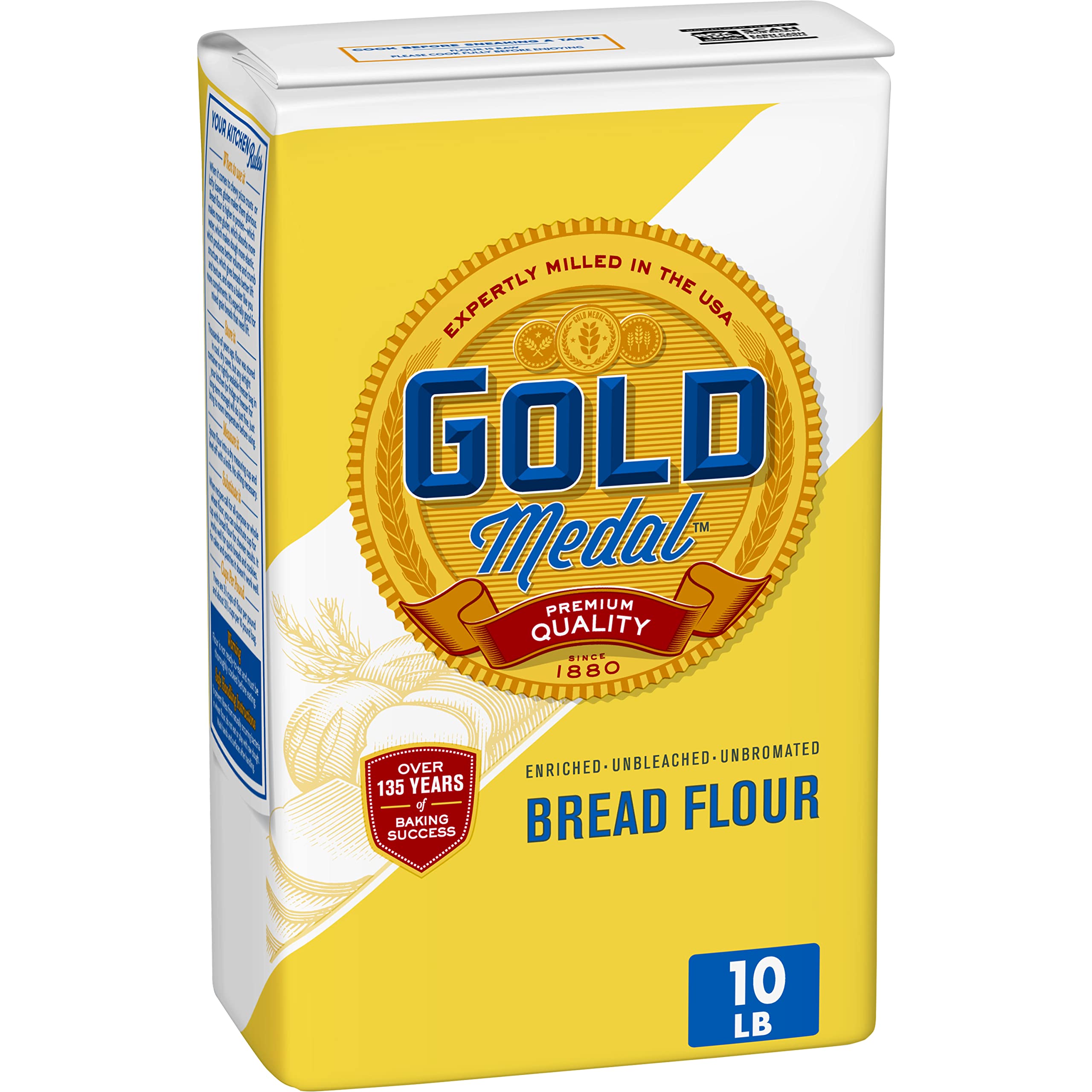 Premium Unbleached Bread Flour - Gold Medal 10 lb Bag | High Protein for Artisan Baking, Homemade Bread & Pastries | Perfect for Sourdough, Pizza Dough & More