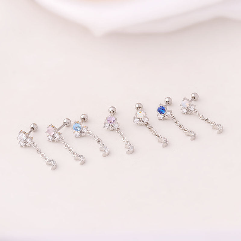 20G Cartilage Dangle Earrings - Celestial Crystal Earrings for Women | Trendy Boho Jewelry for Parties, Date Nights & Everyday Wear (HSPJ733)