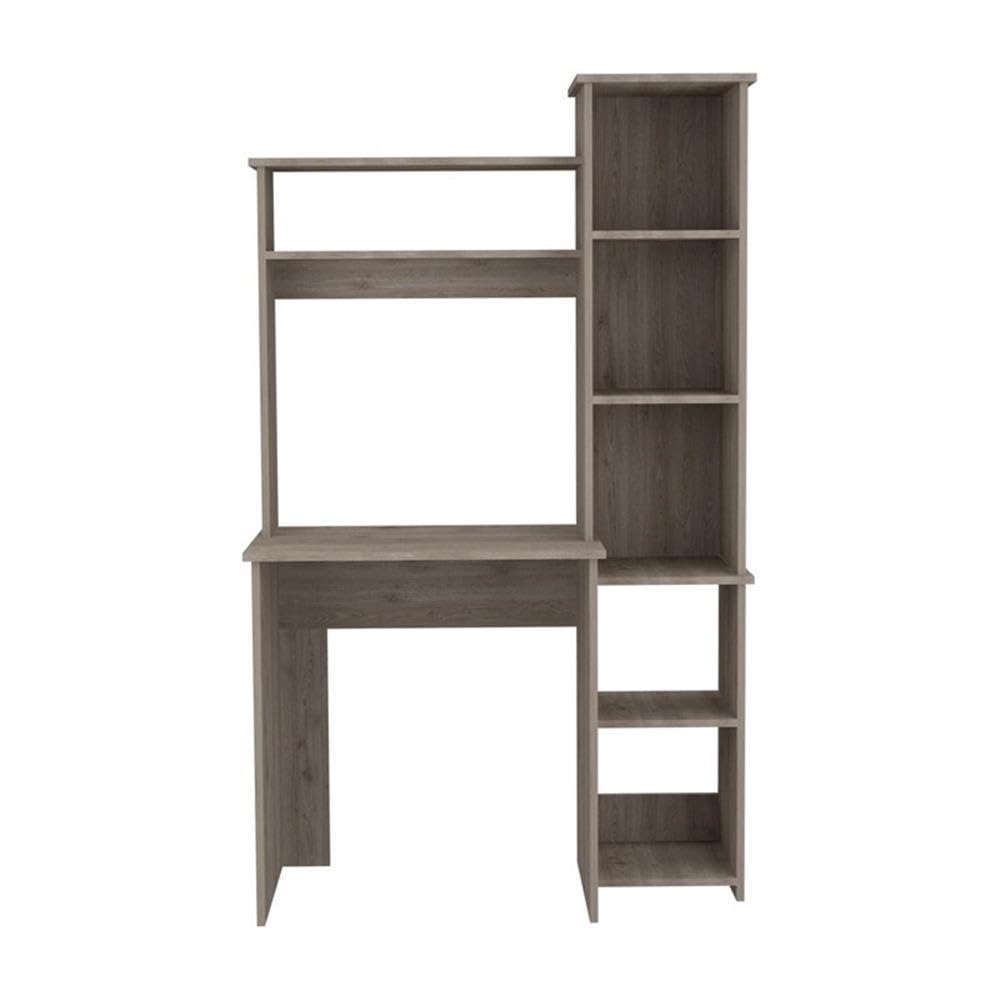 TUHOME Gray Versalles Engineered Wood Desk for Home Office