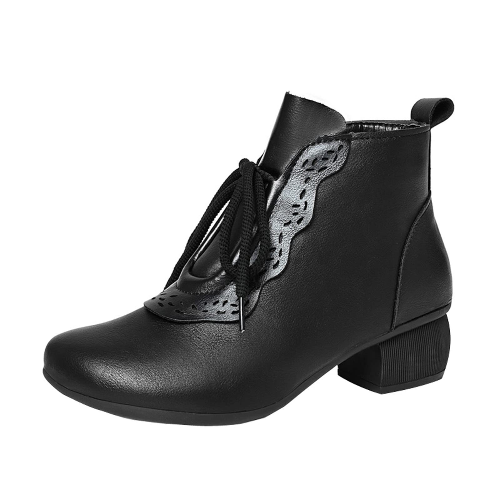 Premium Genuine Leather Women's Side-Zipper Boots - Soft Comfortable Fashion Boots for Casual Wear | Office, Date Night & Fall/Winter Outfits | Work, Travel & Everyday Comfort | Walking, Shopping & Outdoor Activities | Perfect for Business Women, College Students & Fashion Lovers
