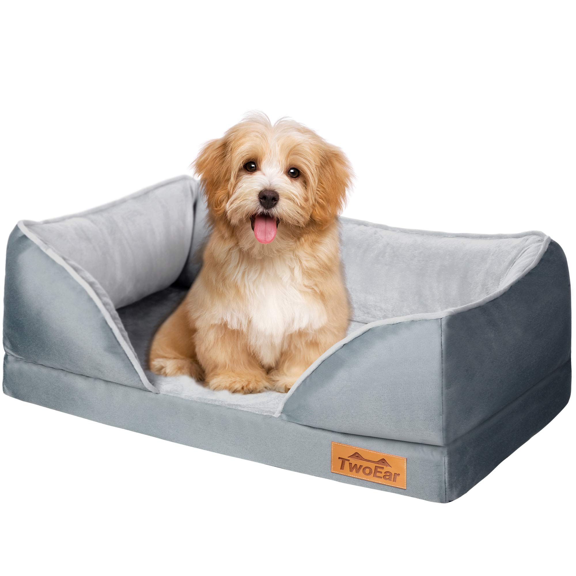 Orthopedic Memory Foam Dog Bed with Removable Washable Cover - Supportive Pet Sofa for Small, Medium & Large Dogs & Cats up to 110lbs - Perfect for Calming Anxiety & Joint Pain Relief - Ideal for Living Room, Bedroom or Crate Use