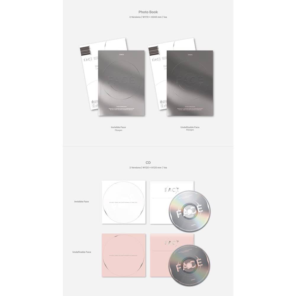 BTS Jimin Solo Album FACE Photobook Set (Invisible Face + Undefinable Face) - Kpop Merchandise for ARMY Collectors & BTS Fans | Perfect for Display, Gifts & Kpop Collections