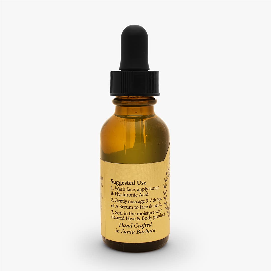 Vitamin A Facial Serum with Royal Jelly & Natural Oils - 1 fl oz | Anti-Aging, Hydrating & Brightening Skincare | Made with Jojoba, Argan & Carrot Seed Oils | California Family-Owned, All-Natural Formula | Perfect for Night Routine & Dry Skin Care